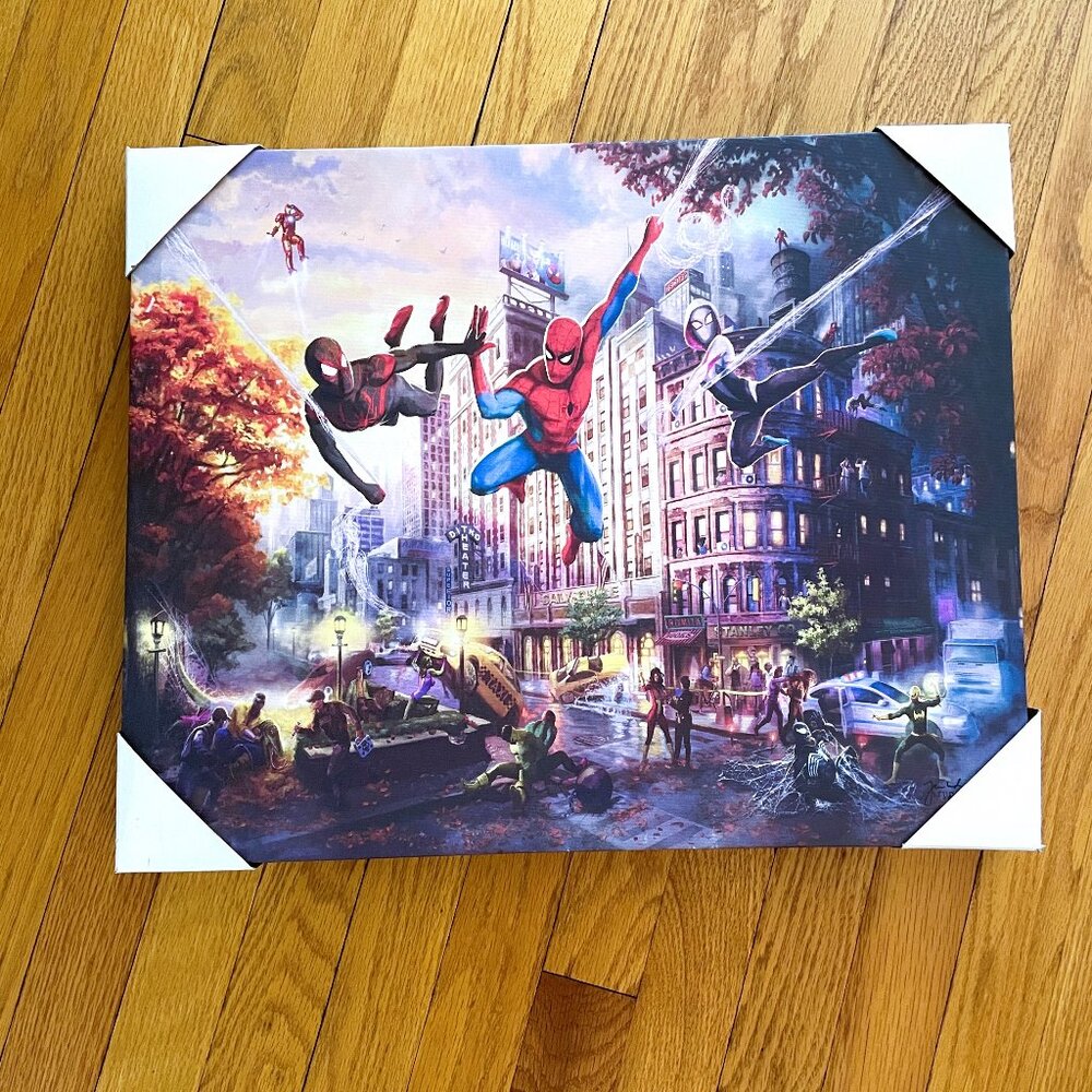 SPIDERMAN and BATMAN GOTHAM CITY Marvel Wall Art. Thomas Kinkade, Gallery Canvas - Picture 5 of 16